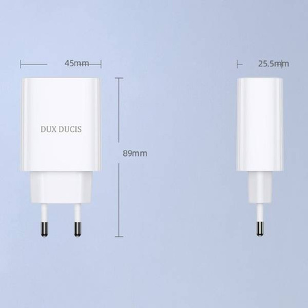 Phone Charger Dux Ducis C70 PPS Quick Charger USB+Type-C 20W White