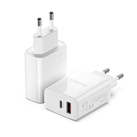 Phone Charger Dux Ducis C70 PPS Quick Charger USB+Type-C 20W White