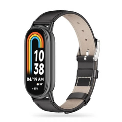 Opaska skórzana Tech-Protect Leatherfit do Xiaomi Mi Band 8 / 9 / 10 czarna