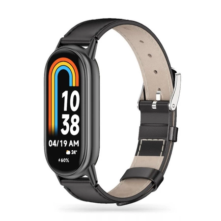 Opaska skórzana Tech-Protect Leatherfit do Xiaomi Mi Band 8 / 9 czarna