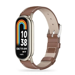Tech-Protect Leatherfit Leather Band for Xiaomi Mi Band 8 / 9 Brown