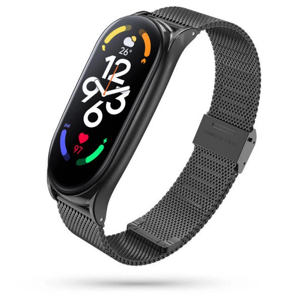 For Xiaomi Mi Band 7 Stainless Steel Hollow-out Bracelet Smart