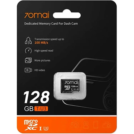 70MAI X800 Відеореєстратор 4K Omni HDR Комплект Чорний + 70 MAI microSD 128 ГБ