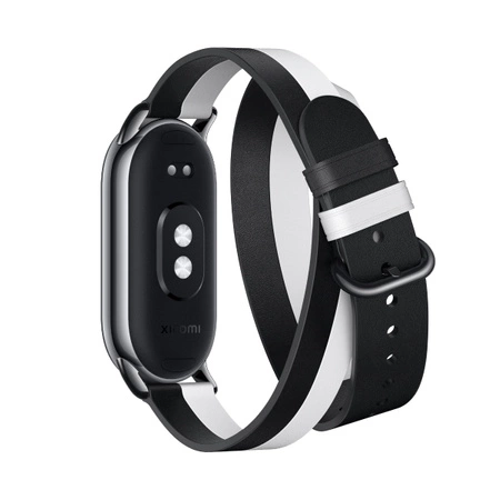 Original leather strap for Xiaomi Mi Band 8 / 9 black and white