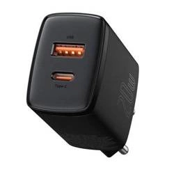 Ładowarka z Szybkim Ładowaniem Baseus Compact USB+Type-C 20W Black