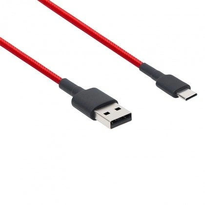Fast Charging Cable 27W Mi USB Type-C Braided Cable 100 cm Red