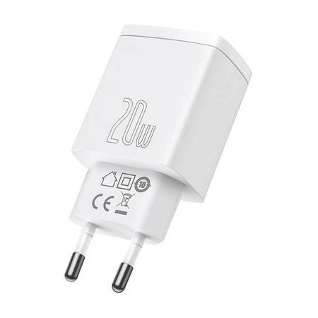 Ładowarka USB Baseus Compact 2 porty USB+Type-C 20W White