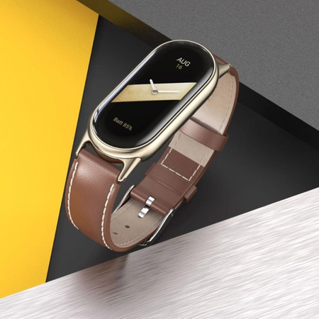 Opaska skórzana Tech-Protect Leatherfit do Xiaomi Mi Band 8 / 9 / 10 czarna
