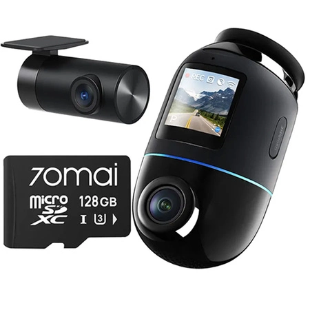 70MAI X800 Відеореєстратор 4K Omni HDR Комплект Чорний + 70 MAI microSD 128 ГБ