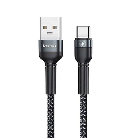 Cable with Fast Charging to 25W USB Type-C Braided Remax RC-170 100 cm Black