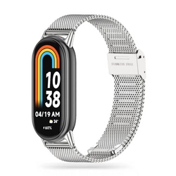 Opaska Stalowa bransoletka Tech-Protect Milaneseband do Xiaomi Mi Band 8 Srebrna