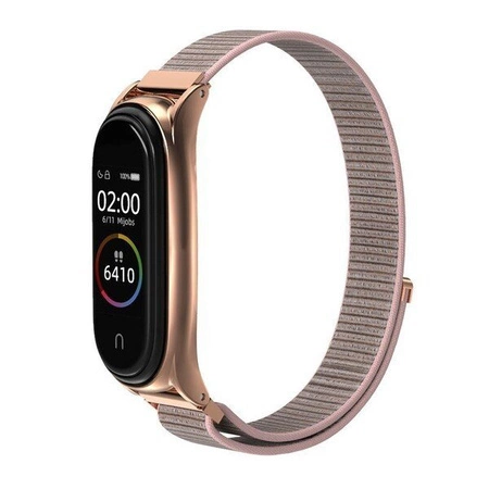 Xiaomi MiJobs Mi Band 5 / Mi Band 6 / 6 NFC Nylon Wristband Rose Gold