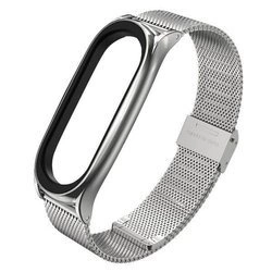 Opaska Stalowa bransoletka Xiaomi MiJobs Mi Band 5 / Mi Band 6 / 6 NFC Srebrna