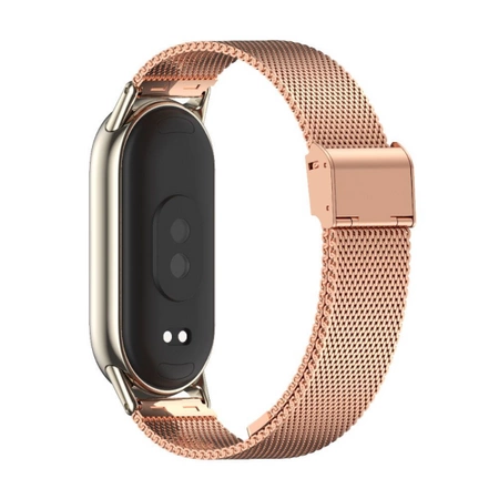 Tech-Protect Milaneseband Steel Bracelet for Xiaomi Mi Band 8 Pink and Gold